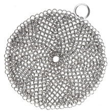 aço inoxidável chainmail / limpador de ferro fundido xl 7x7 aço chainmail scrubber / steel chainmail scrubber